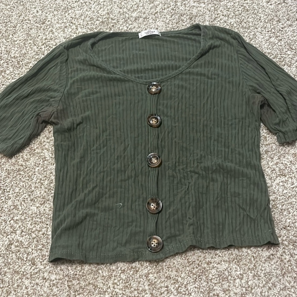 Green crop top
